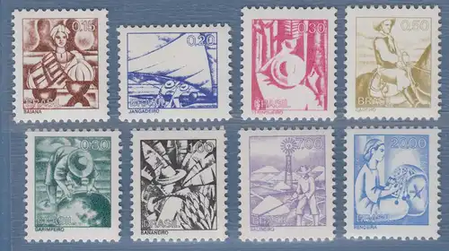 Brasilien 1976 Freimarken Einheimische Berufe Mi.-Nr. 1537-44 x **