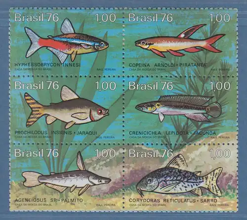 Brasilien 1976 Süßwasserfische Mi.-Nr. 1545-50 **