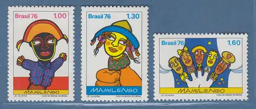 Brasilien 1976 Mamulengo-Puppentheater Fingerpuppen Mi.-Nr. 1554-56 **