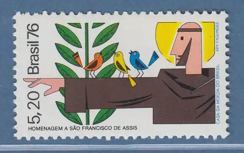 Brasilien 1976 Hl. Franz von Assisi bei der Vogelpredigt Mi.-Nr. 1562 **