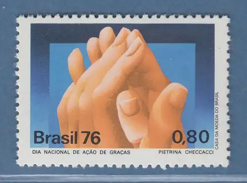 Brasilien 1976 Erntedankfest zum Gebet gefaltete Hände Mi.-Nr. 1574 **