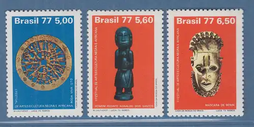 Brasilien 1977 Festival schwarze und afrikanische Kunst  Mi.-Nr. 1578-80 **
