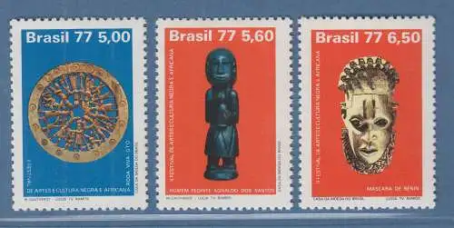 Brasilien 1977 Festival schwarze und afrikanische Kunst  Mi.-Nr. 1578-80 **