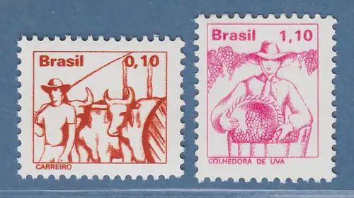 Brasilien 1977 Freimarken Einheimische Berufe Mi.-Nr. 1583-84 **