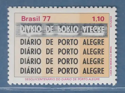 Brasilien 1977 Zeitung Diário de Porto Alegre Bleisatz Mi.-Nr. 1596 **