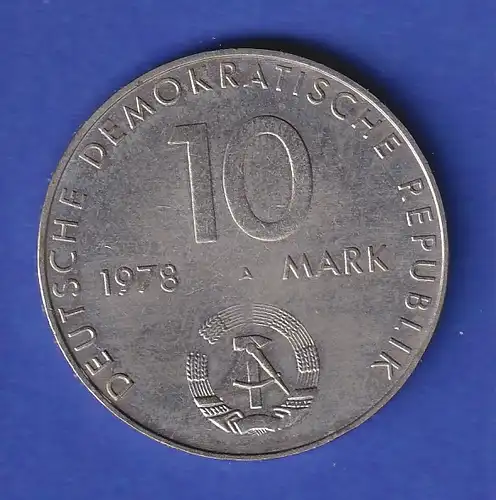 DDR 10 Mark Gedenkmünze 1978 Gemeinsamer Weltraumflug Sowjetunion / DDR, stg