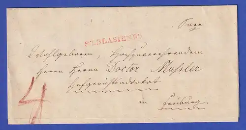 Baden Dienstbrief mit Rayon-Stempel ST.BLASIEN R.2 vom Jahre 1840