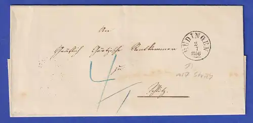 Hessen Dienstbrief mit Rundstempel BÜDINGEN 1856