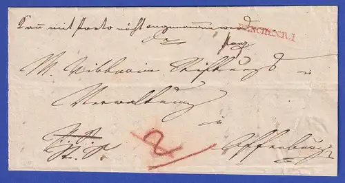 Baden Geschäftsbrief mit Rayon-Stempel RENCHEN, wohl 1829