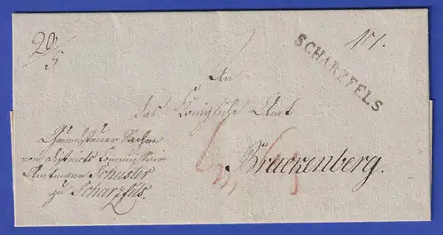 Hannover Dienstbrief mit Einzeiler SCHARZFELS 1808