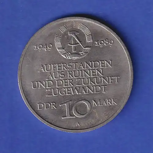 DDR 10 Mark Gedenkmünze 1989 40 Jahre DDR, stempelglanz stg