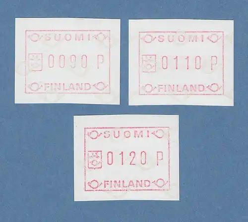 Finnland 1982 FRAMA-ATM Posthörner,  Mi.-Nr. 1.1 S1 Satz 90-110-120 ** 