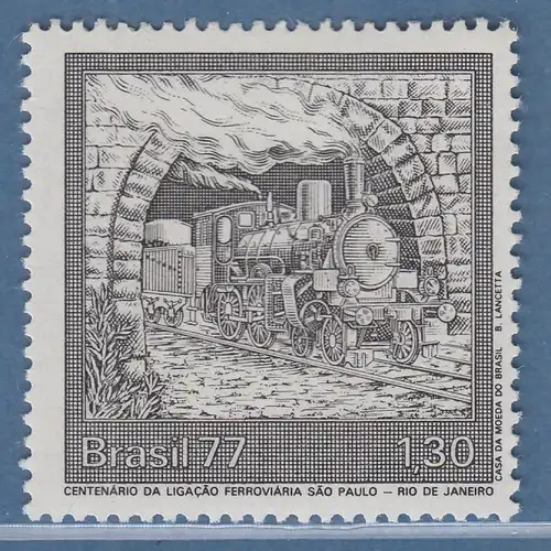 Brasilien 1977 Eisenbahn Sao Paulo-Rio de Janeiro Lok, Tunnel Mi.-Nr. 1603 **