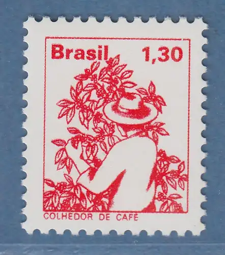 Brasilien 1977 Freimarke Einheimische Berufe Kaffeepflücker Mi.-Nr. 1611 **