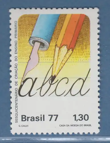 Brasilien 1977 Staatliche Volksschulen Federhalter Bleistift Mi.-Nr. 1620 **
