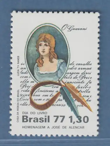 Brasilien 1977 Tag des Buches Porträt der Ceci von J. de Alencar Mi.-Nr. 1624 **