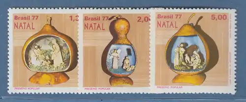 Brasilien 1977 Weihnachten Krippen in Flaschenkürbissen Mi.-Nr. 1626-28 **