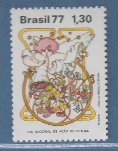 Brasilien 1977 Erntedankfest Engel mit Füllhorn Mi.-Nr. 1632 **