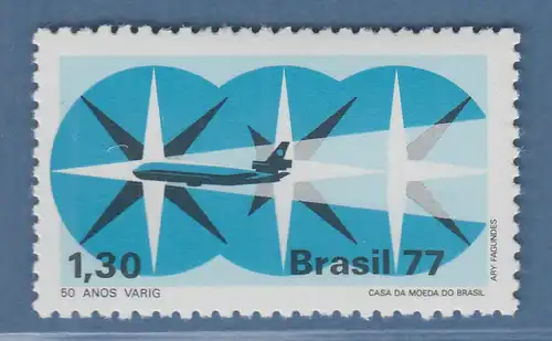 Brasilien 1977 Luftfahrtgesellschaft VARIG DC-10 Windrosen Mi.-Nr. 1636 **