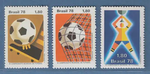 Brasilien 1978 Fußball-Weltmeisterschaft Argentinien Mi.-Nr. 1643-45 **