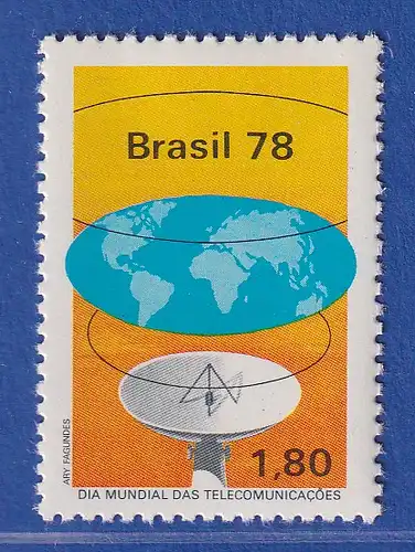 Brasilien 1978 Weltfernmeldetag Globus Parapolantenne Mi.-Nr. 1650 **