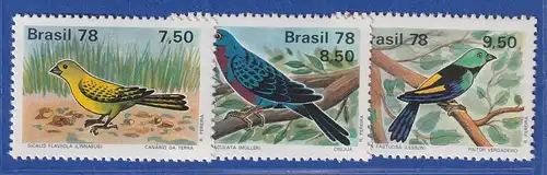 Brasilien 1978 Naturschutz Vögel Mi.-Nr. 1651-53 **