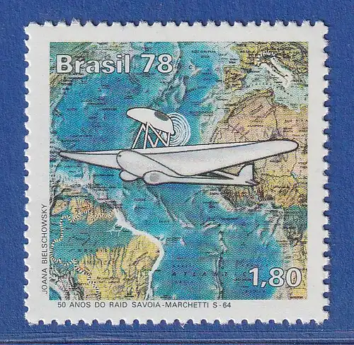 Brasilien 1978 Jahrestag Flug von Rom nach Rio de Janeiro Mi.-Nr. 1658 **