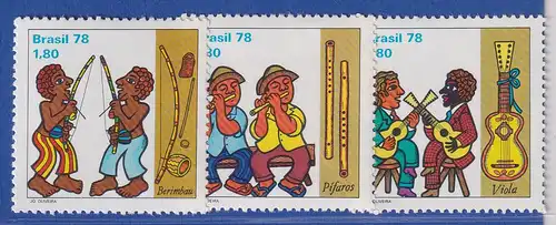 Brasilien 1978 Folklore Musikinstrumente Mi.-Nr. 1662-64 **