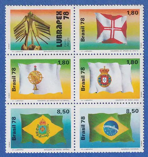 Brasilien 1978 Briefmarkenausstellung Lubrapex VII. Flaggen Mi.-Nr. 1671-75 **