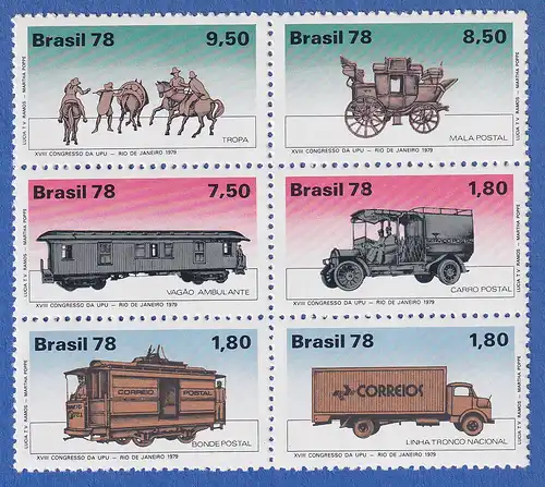 Brasilien 1978 Entwicklung der Postbeförderung Mi.-Nr. 1676-81 **