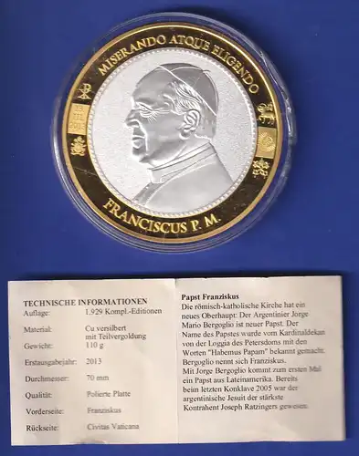 Riesen-Medaille 2013 Papst FRANZISKUS