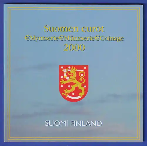 Finnland EURO-Kursmünzensatz Jahrgang 2000 bankfrisch / unzirkuliert im Folder