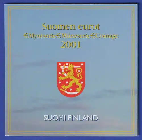 Finnland EURO-Kursmünzensatz Jahrgang 2001 bankfrisch / unzirkuliert im Folder