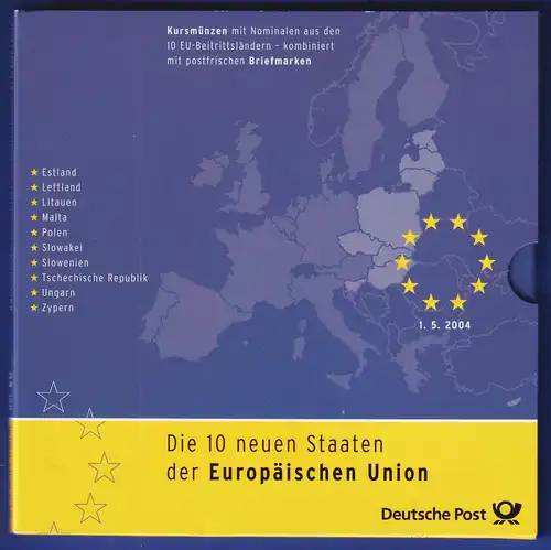 Kursmünzen und Briefmarken der neuen EU-Staaten, Ausgabe Deutsche Post 2004