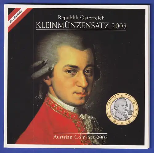 Österreich Euro-Kursmünzen-Satz im Folder 2003