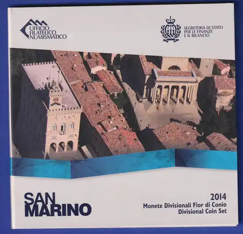 San Marino Euro-Kursmünzen-Satz im Folder 2014