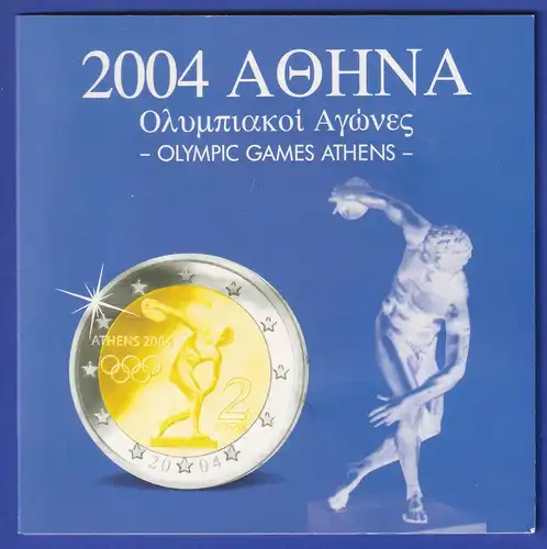 Griechenland Euro-Kursmünzen-Satz im Folder Olympische Spiele 2004
