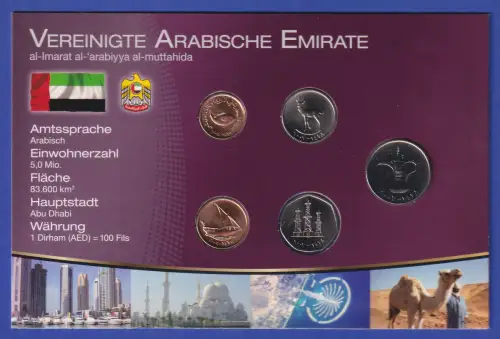 Vereinigte Arabische Emirate Kursmünzensatz im Blister