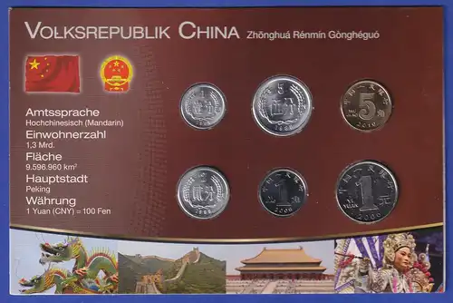 China Kursmünzensatz 1987/2010 im Blister