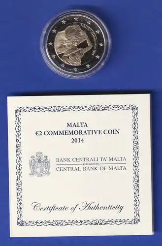 Malta 2-Euro Gedenkmünze 50 Jahre Unabhängigkeit 1964-2014 PP