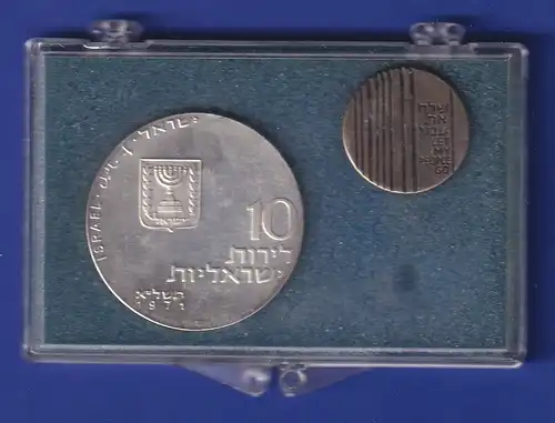 Israel 1971 Let my People go - Silbermünze 10 Lirot mit Anstecknadel