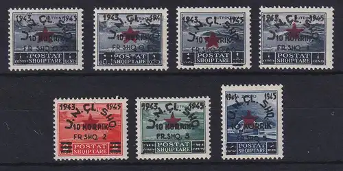 Albanien 1945 2 Jahre Volksarmee Mi.-Nr. 368-374 postfrisch **