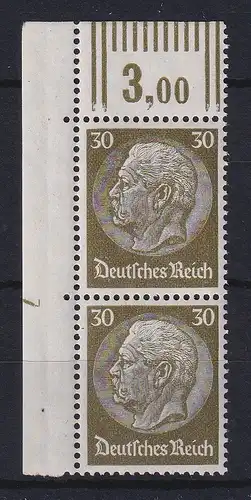 Deutsches Reich P. v. Hindenburg Mi.-Nr. 523 senkr. Eckrandpaar OL mit DZ 7 **