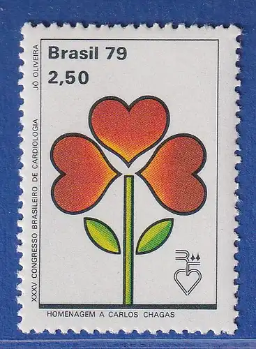 Brasilien 1979 Kardiologen-Kongress Blume aus Herzen Mi.-Nr. 1714 **