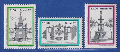 Brasilien 1979 Briefmarkenausstellung BRASILIANA 79 Brunnen Mi.-Nr. 1731-33 **
