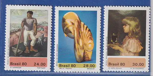 Brasilien 1980 Kunstmuseen in Sao Paulo Rio de Janeiro Mi.-Nr. 1765-67 **