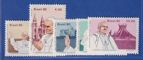 Brasilien 1980 Eucharistischer Kongress Papst Joh. Paul II. Mi.-Nr. 1771-75 **