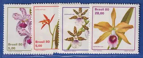 Brasilien 1980 ESPAMER 80 Madrid Orchideen Mi.-Nr. 1785-88 **