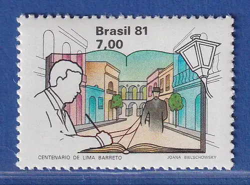 Brasilien 1981 Lima Baretto Schriftsteller Straße und Figur Mi.-Nr. 1819 **