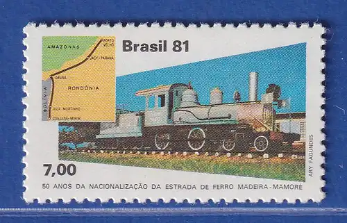 Brasilien 1981 Verstaatlichung der Madeira-Mamoré-Eisenbahn Mi.-Nr. 1834 **